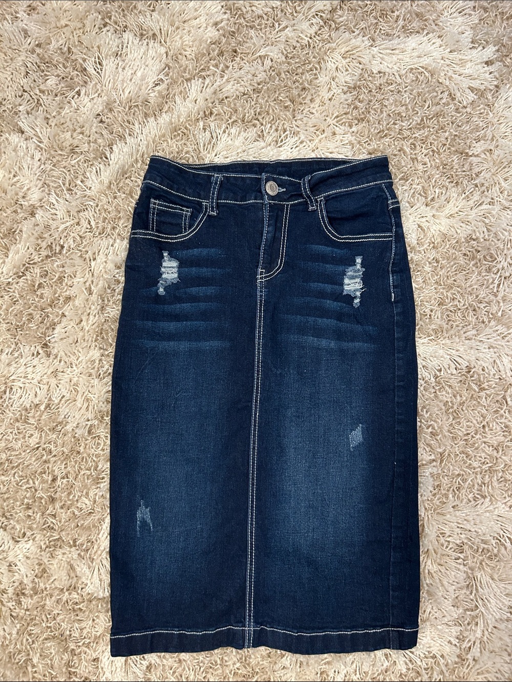 Women’s Be Girl Denim Jean Midi Skirt XS